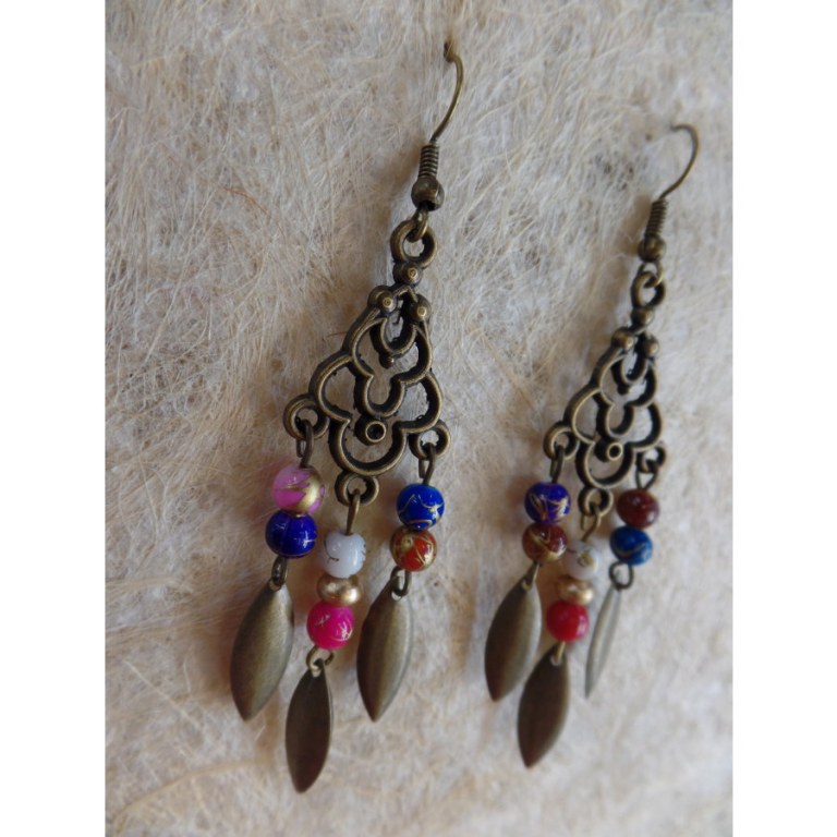 Pendants d'oreilles khimuk multicolore