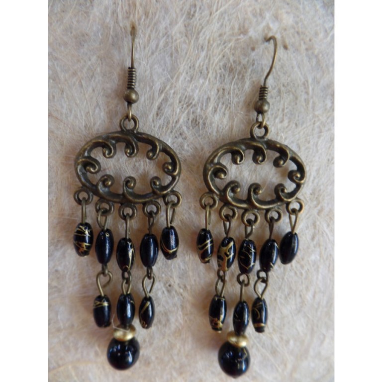 Boucles d'oreilles rup khi noir