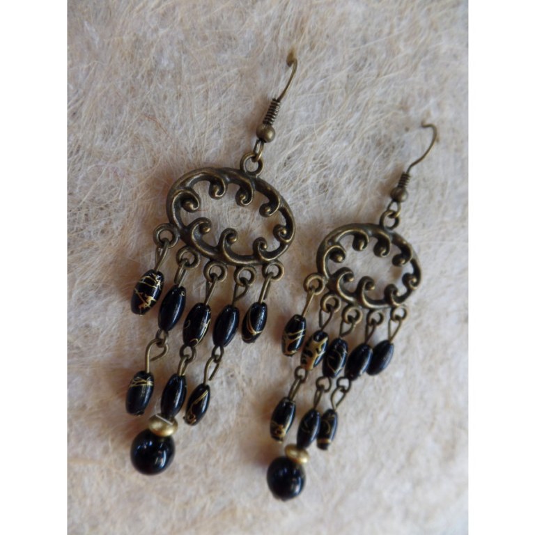 Boucles d'oreilles rup khi noir