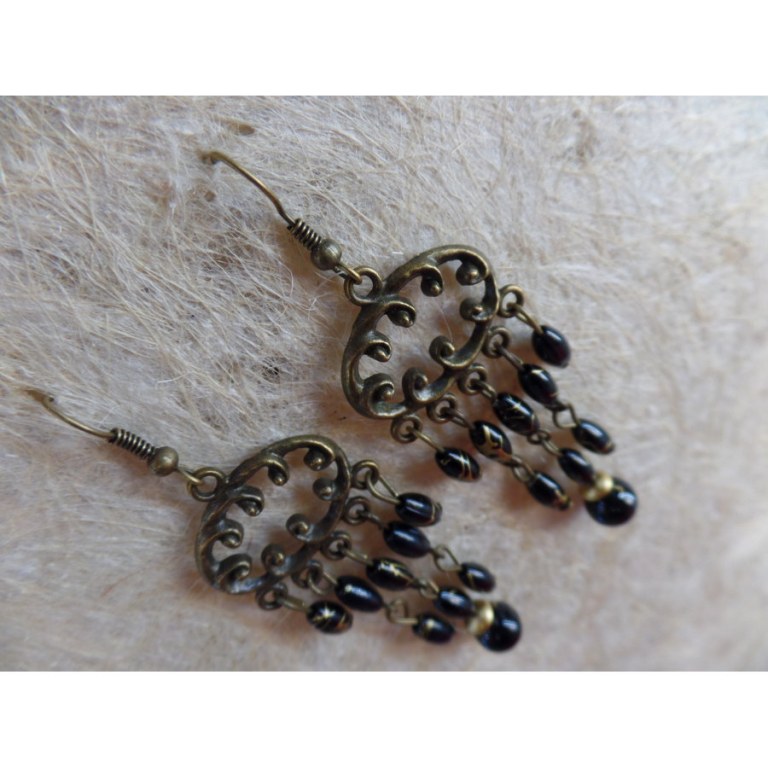 Boucles d'oreilles rup khi noir