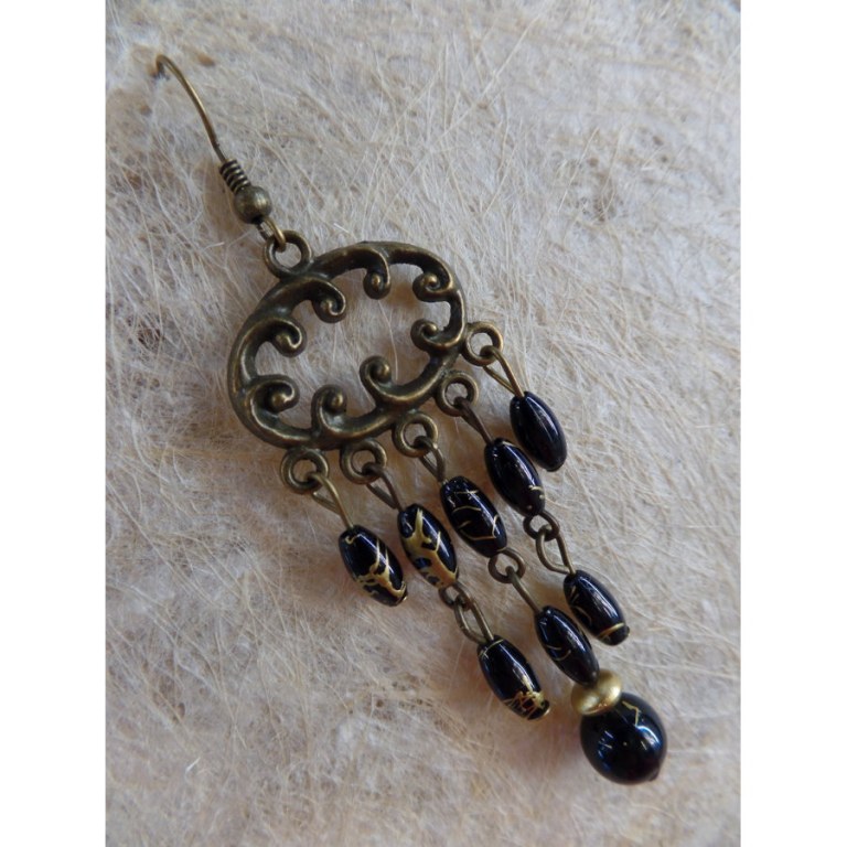 Boucles d'oreilles rup khi noir