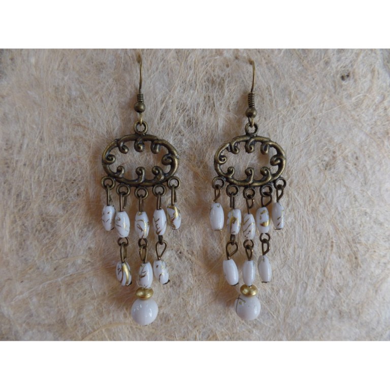 Boucles d'oreilles rup khi blancs