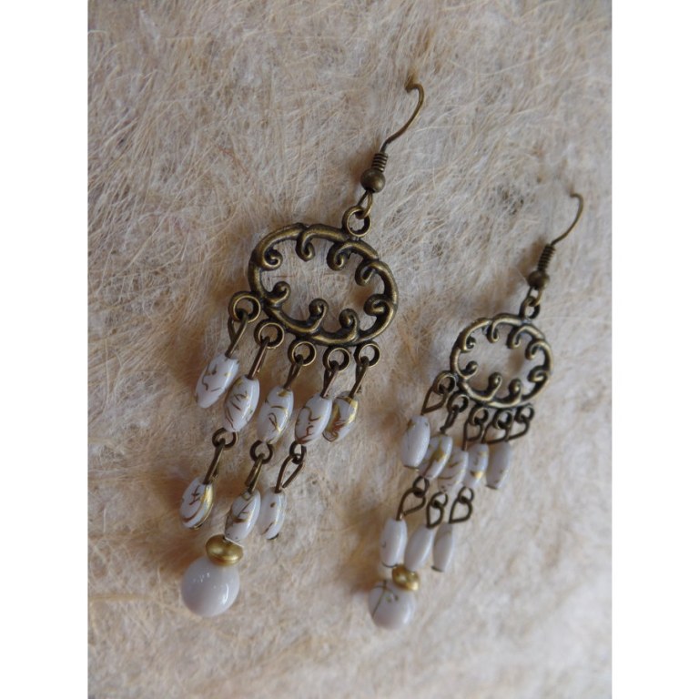 Boucles d'oreilles rup khi blancs