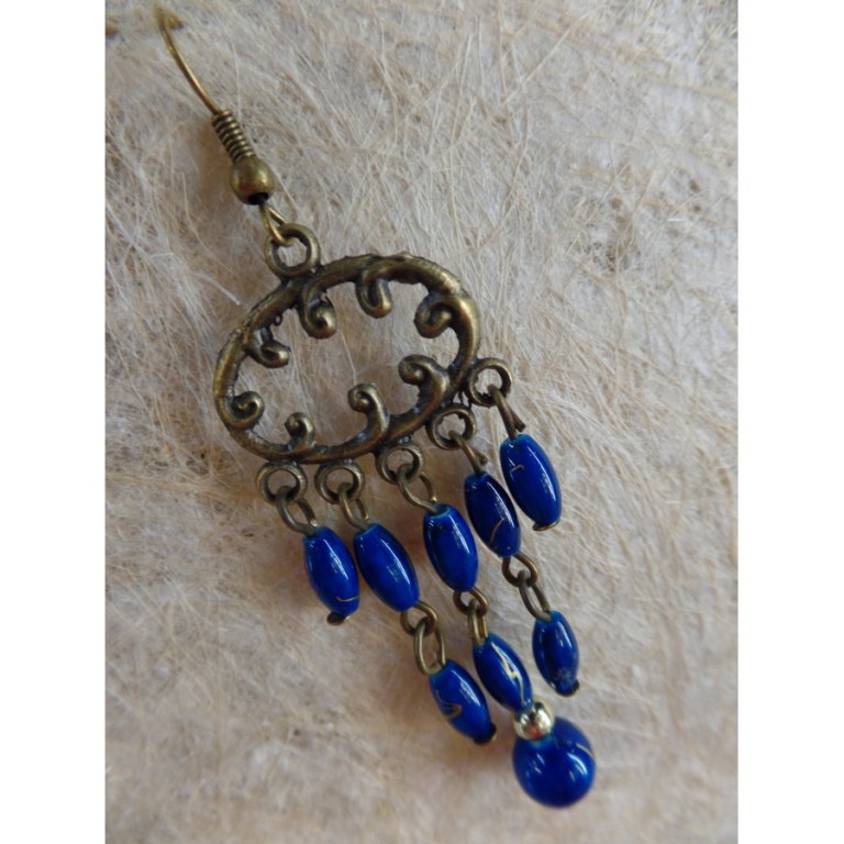 Boucles d'oreilles rup khi bleu foncé