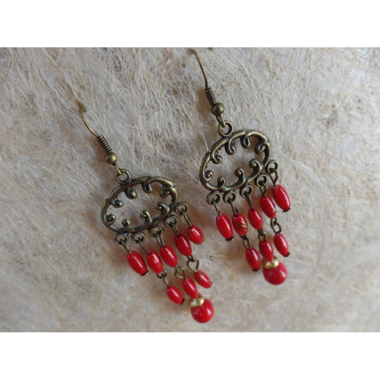 Boucles d'oreilles rup khi rouges