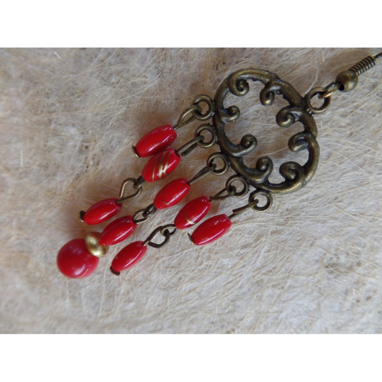 Boucles d'oreilles rup khi rouges