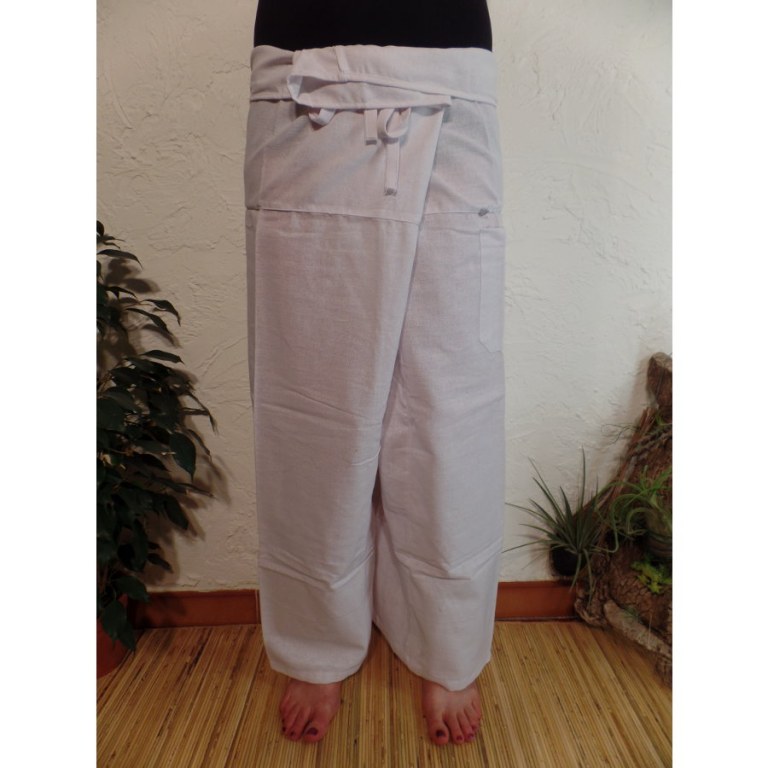 Pantalon Thaï Bang Saen blanc cassé