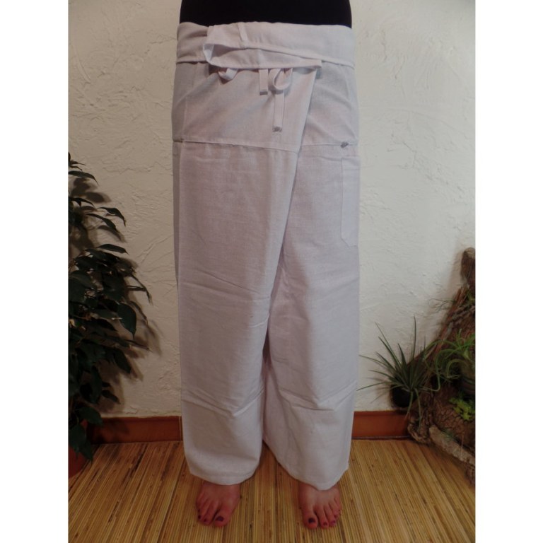 Pantalon Thaï Bang Saen blanc cassé