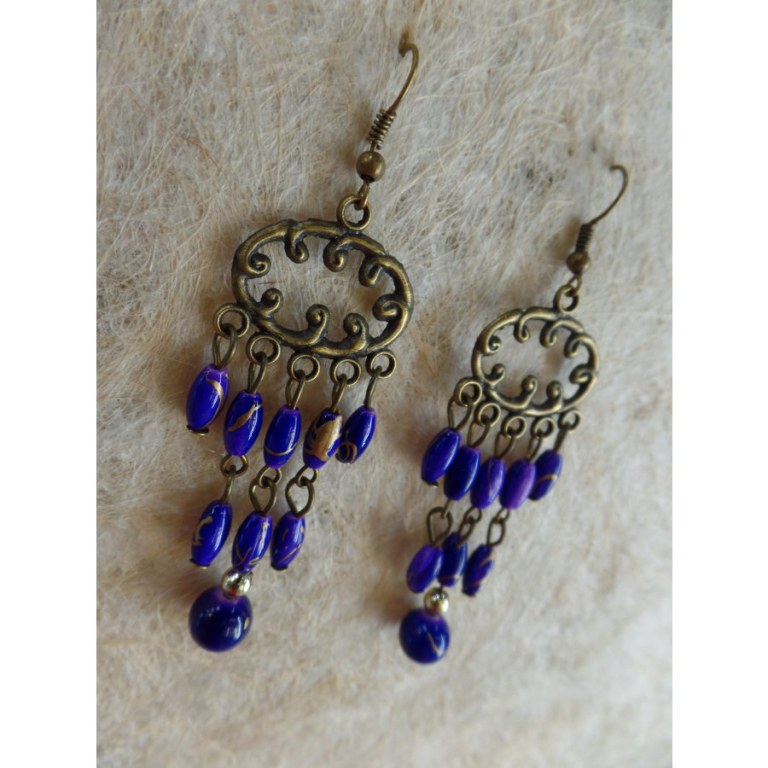 Boucles d'oreilles rup khi violettes