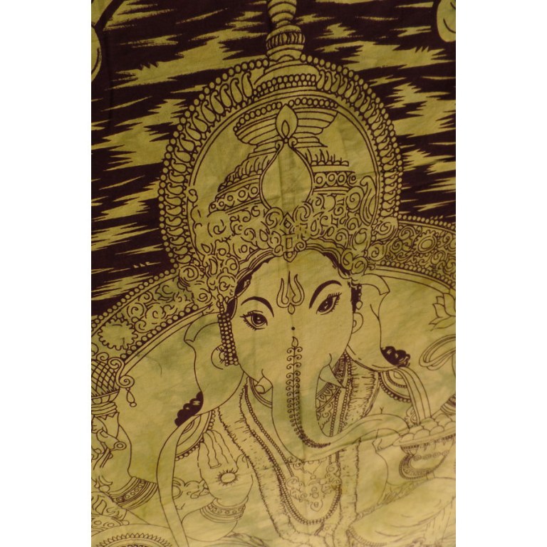 Petite tenture verte beautiful Ganesh et son rat