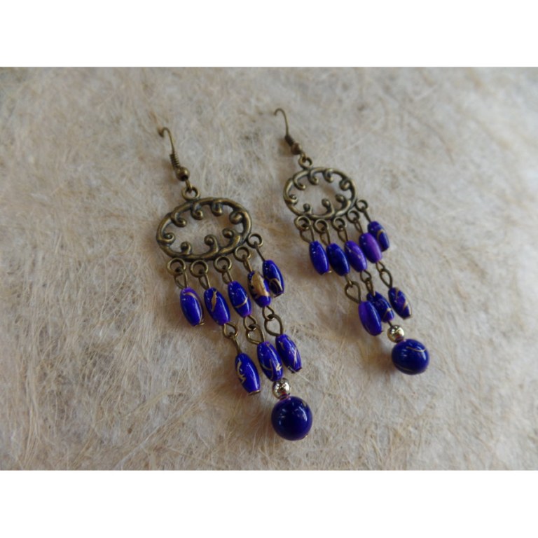 Boucles d'oreilles rup khi violettes