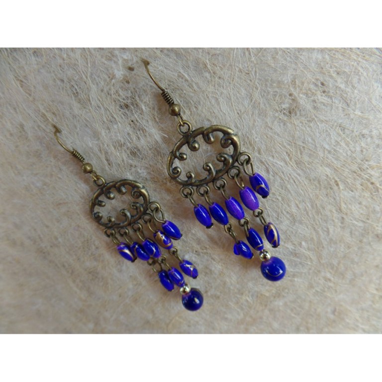 Boucles d'oreilles rup khi violettes