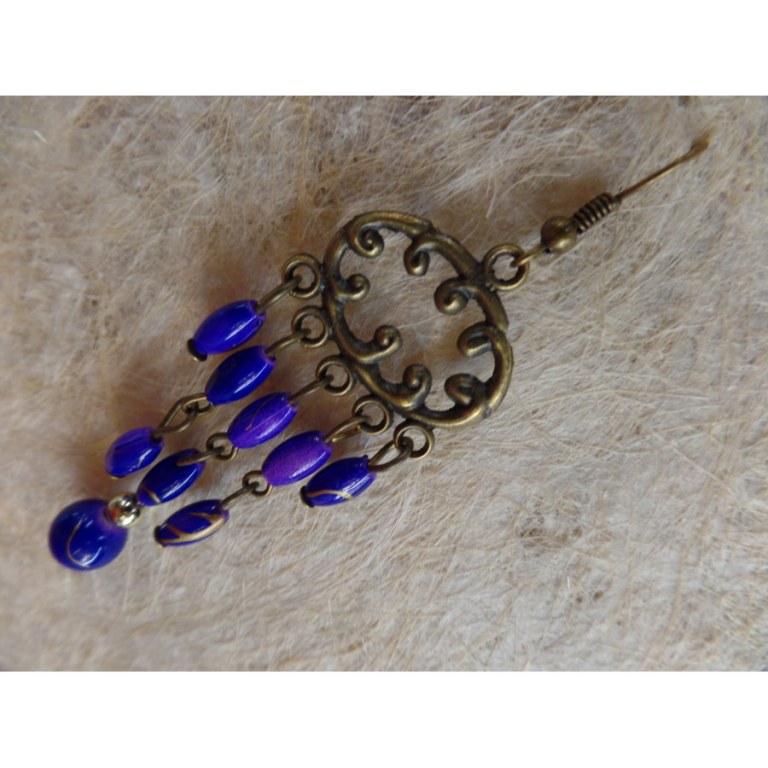 Boucles d'oreilles rup khi violettes