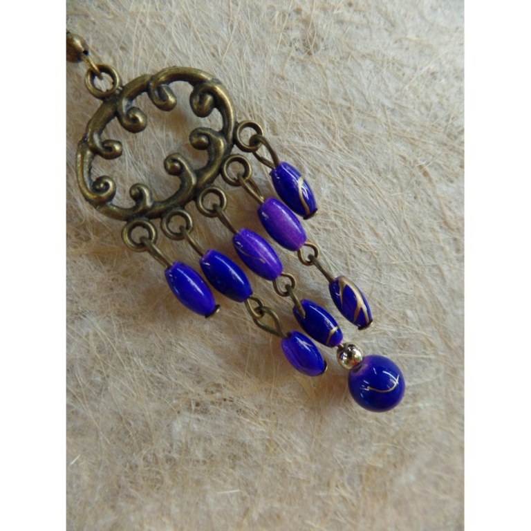 Boucles d'oreilles rup khi violettes