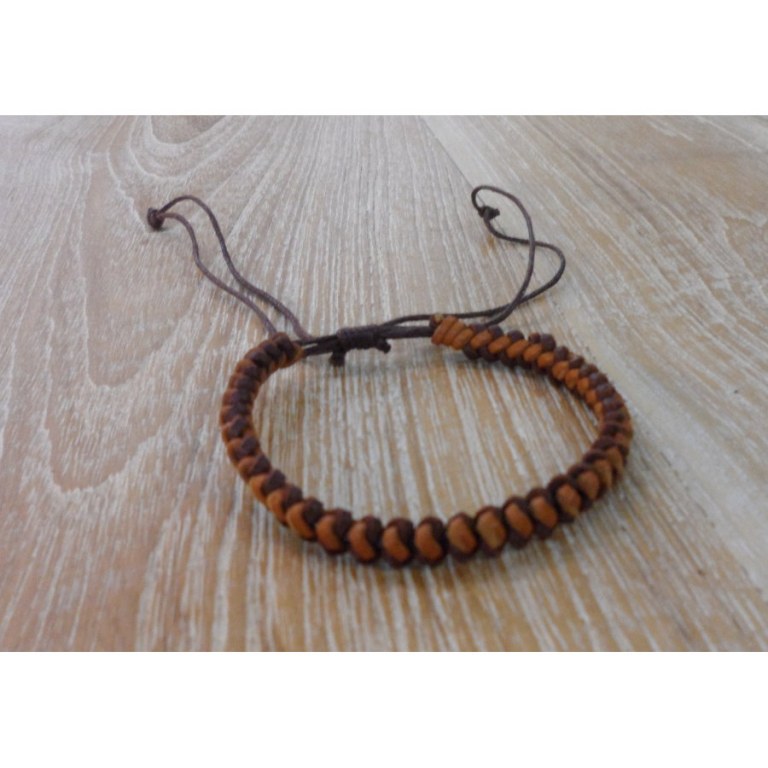 Bracelet cuir marron clair et foncé