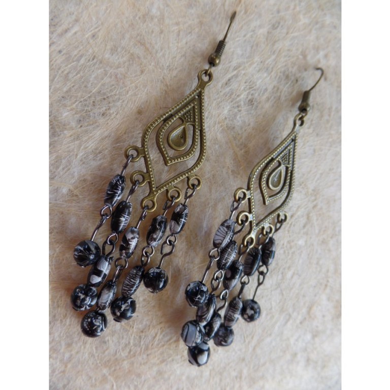 Boucles d'oreilles chik blanc/noir