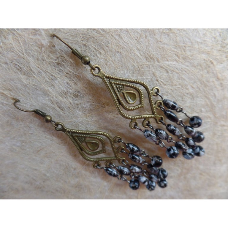 Boucles d'oreilles chik blanc/noir