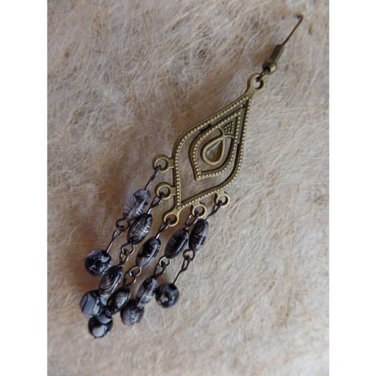 Boucles d'oreilles chik blanc/noir