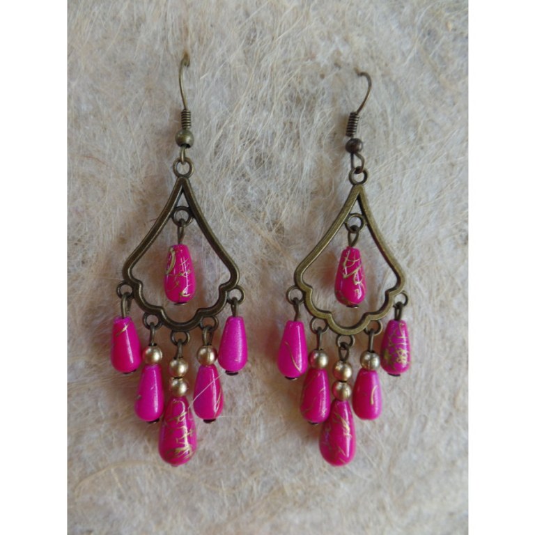 Boucles d'oreilles faen roses