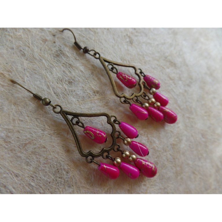 Boucles d'oreilles faen roses