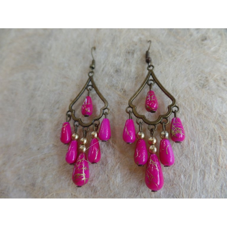 Boucles d'oreilles faen roses