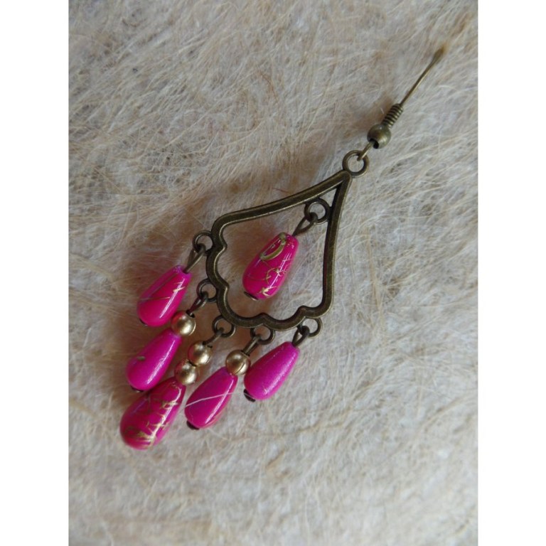 Boucles d'oreilles faen roses