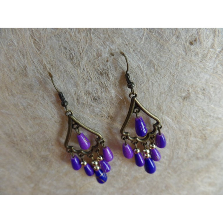 Boucles d'oreilles faen mauves