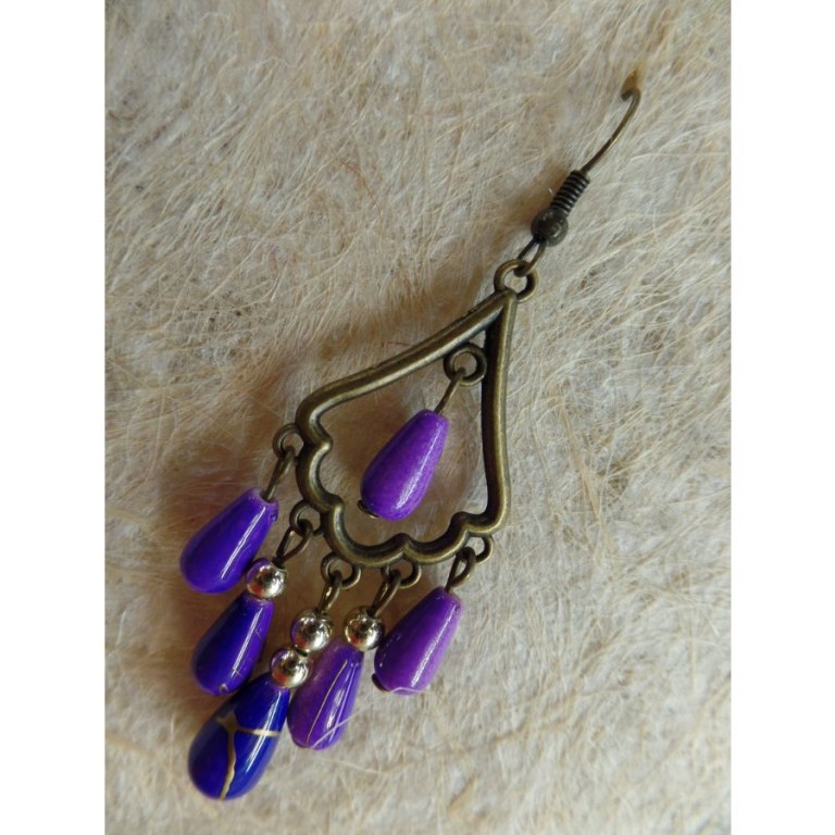 Boucles d'oreilles faen mauves