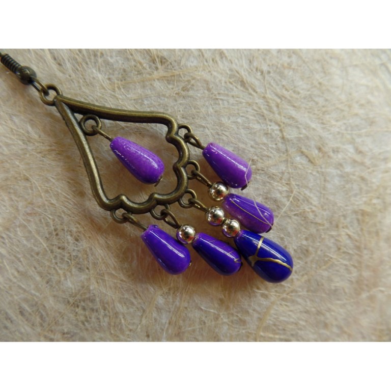 Boucles d'oreilles faen mauves