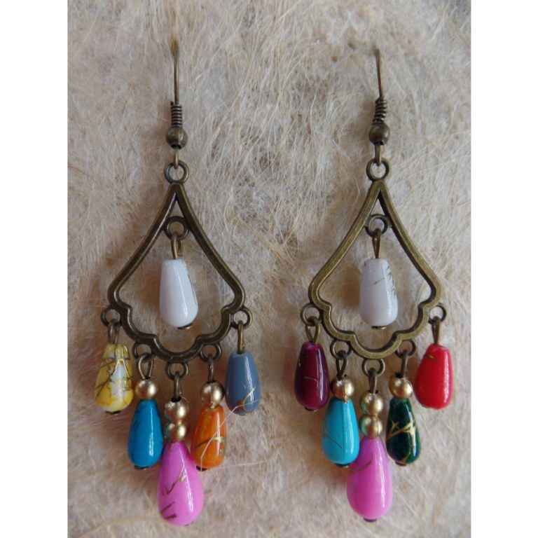 Boucles d'oreilles faen multicolores