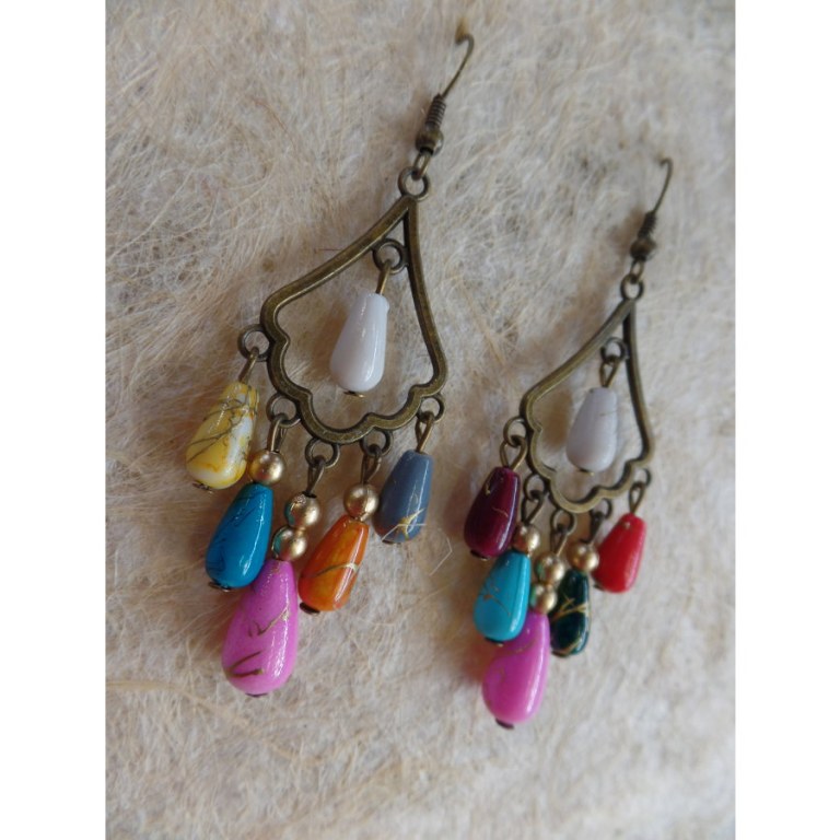 Boucles d'oreilles faen multicolores