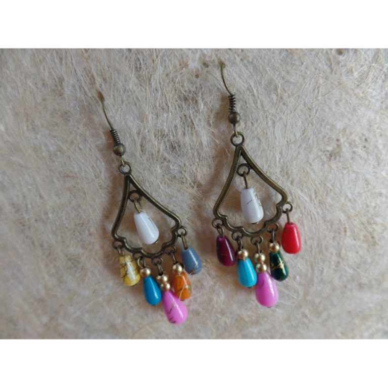 Boucles d'oreilles faen multicolores