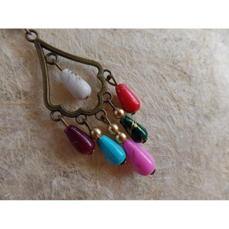 Boucles d'oreilles faen multicolores