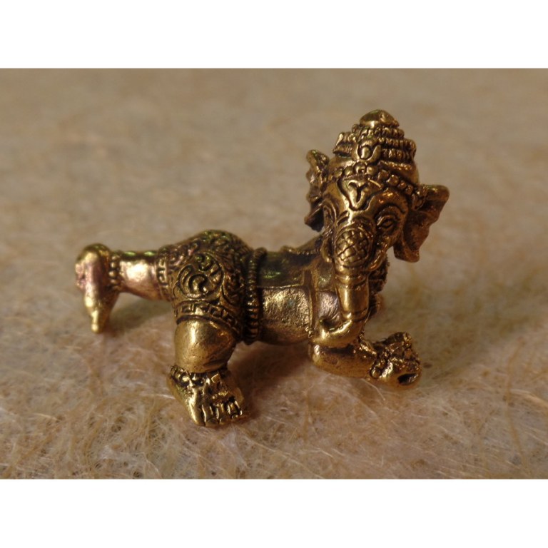 Miniature du dieu Ganesh à 4 pattes couleur bronze antique