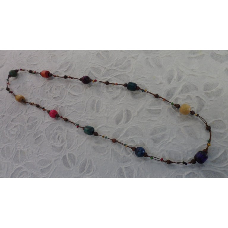 Collier perles madera color