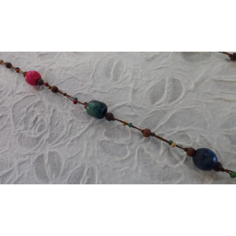 Collier perles madera color