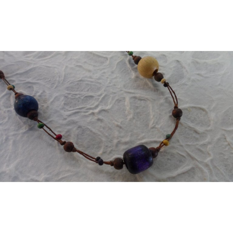 Collier perles madera color