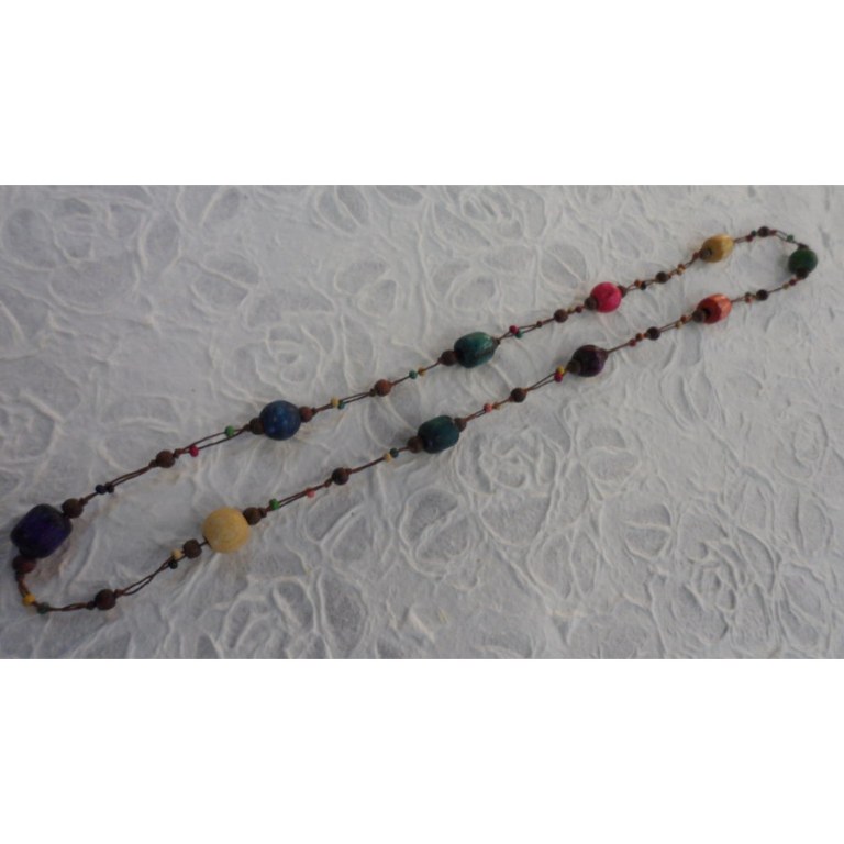 Collier perles madera color