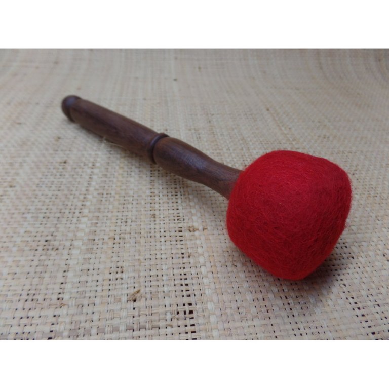 Petit bâton bois/feutre bol chantant/gong