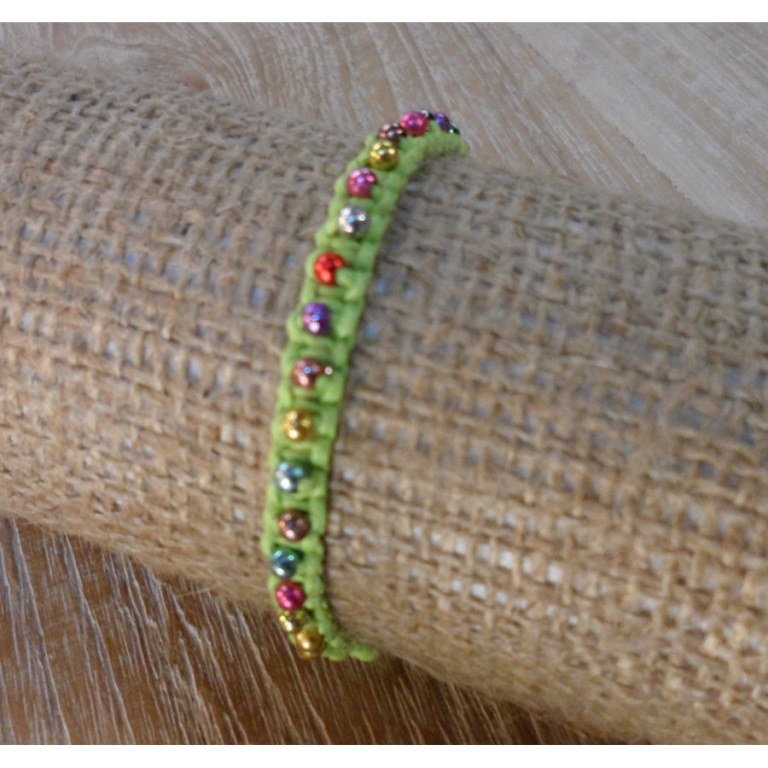 Bracelet perlita vert pistache