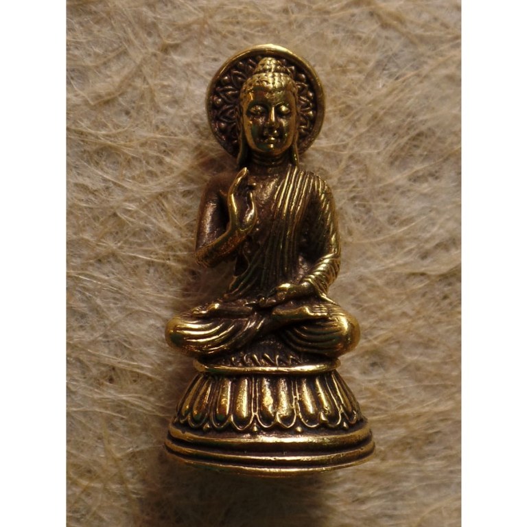 Miniature dorée Bouddha abhayamudrâ 