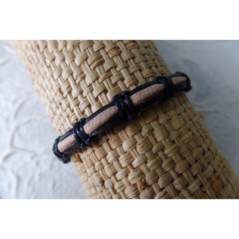 Bracelet sempit cuir coton 2