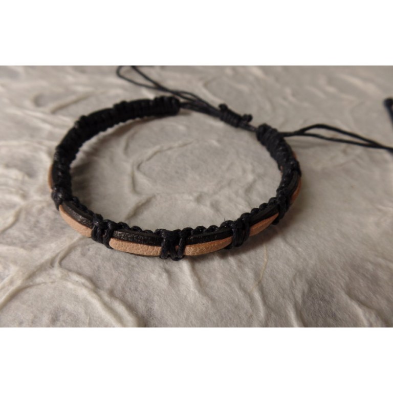 Bracelet sempit cuir coton 2