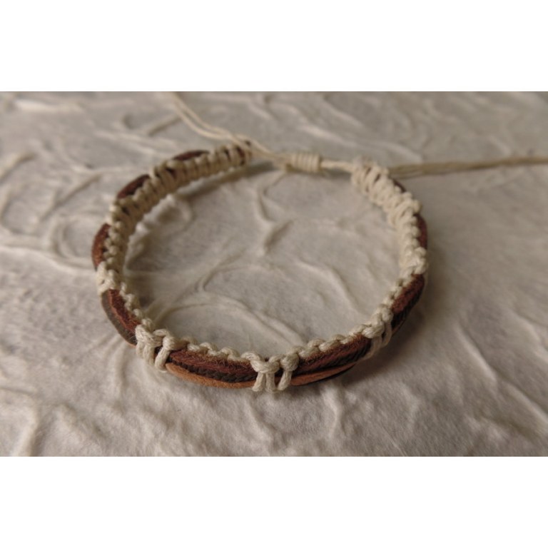 Bracelet sempit cuir coton 3