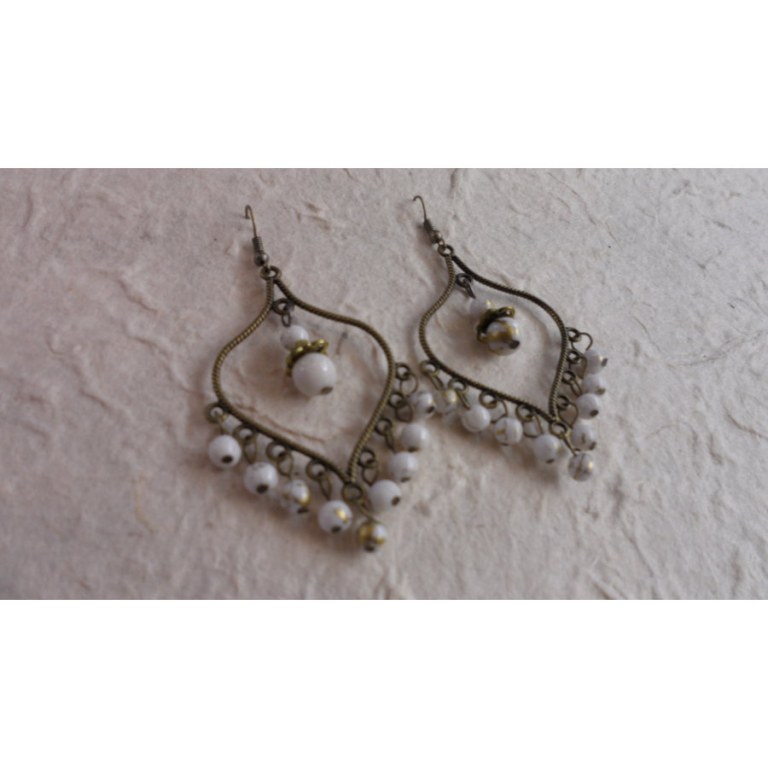 Boucles d'oreilles Yindee blanches