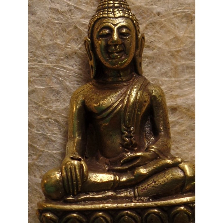 Miniature dorée Bouddha coiffe flammée