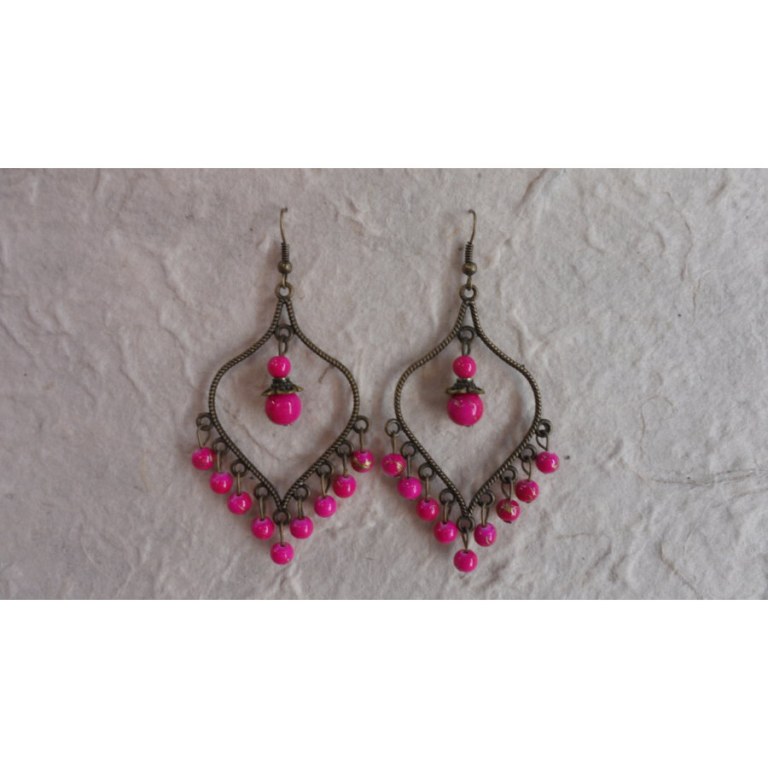 Boucles d'oreilles Yindee roses