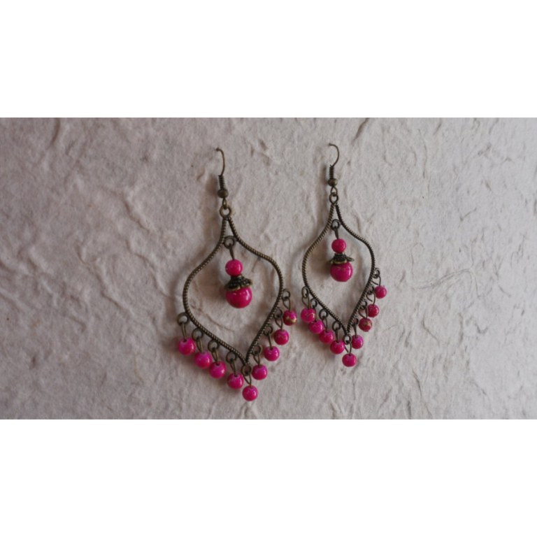 Boucles d'oreilles Yindee roses