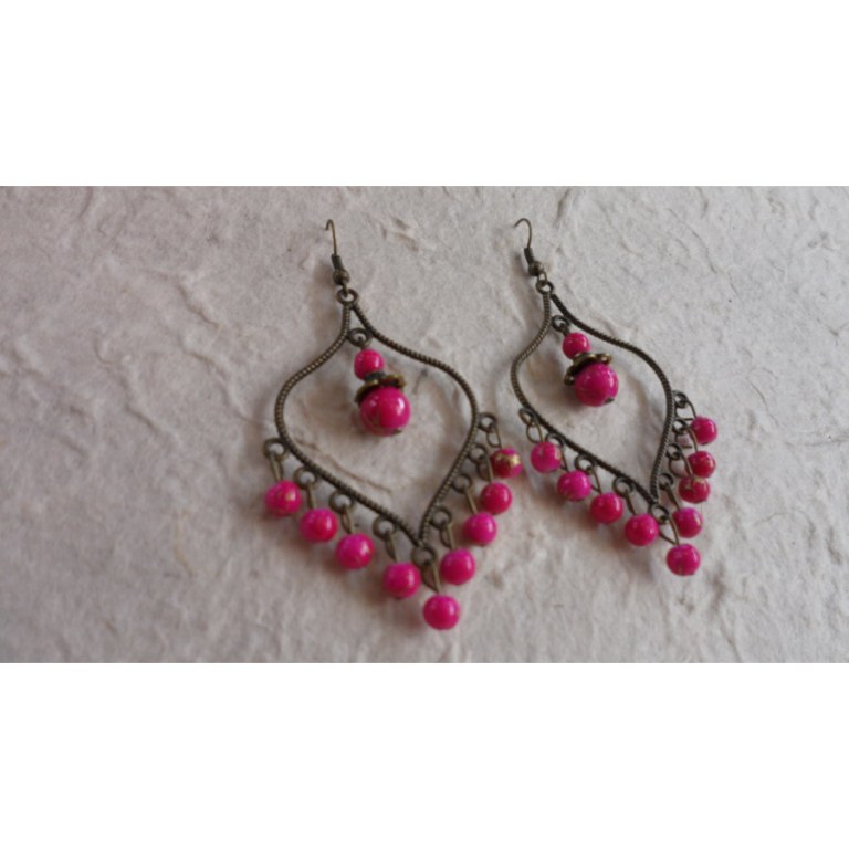 Boucles d'oreilles Yindee roses