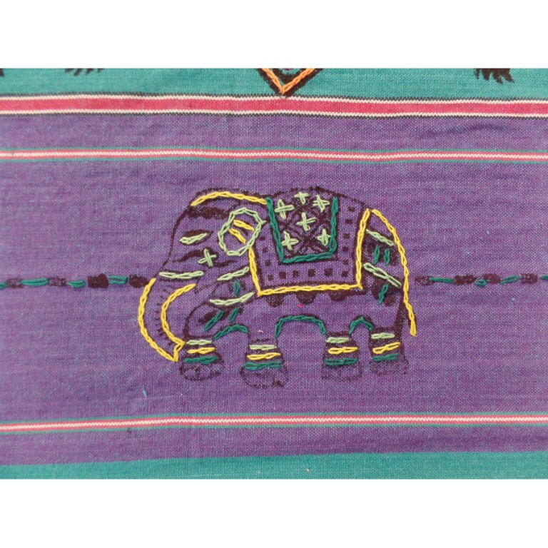 Tenture Chitwan turquoise double dorjés éléphant